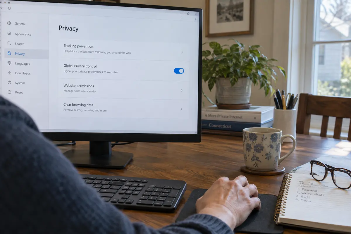Global Privacy Control enabled in a browser's privacy settings