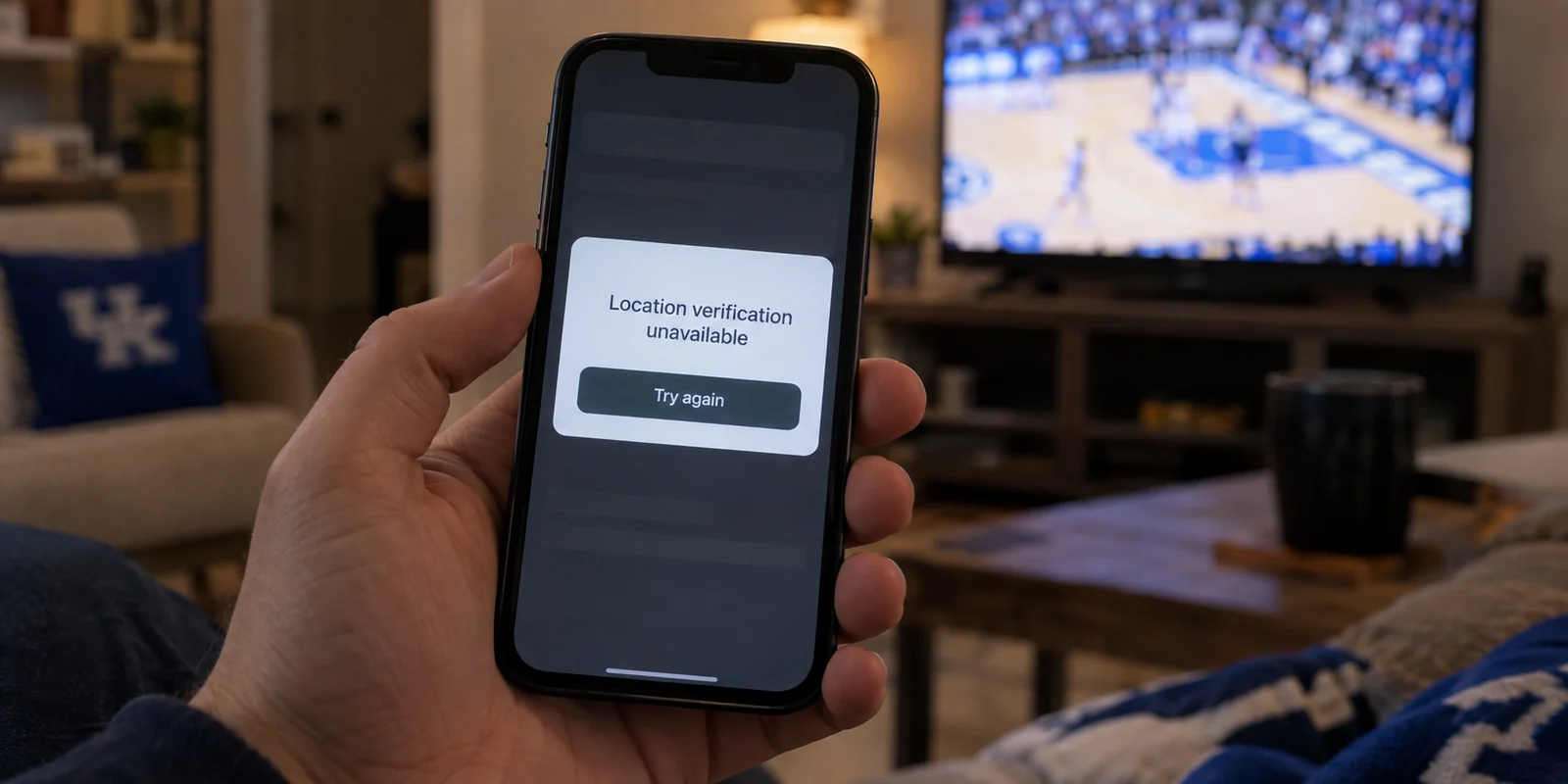 A Kentucky sports betting app unable to verify the user's location