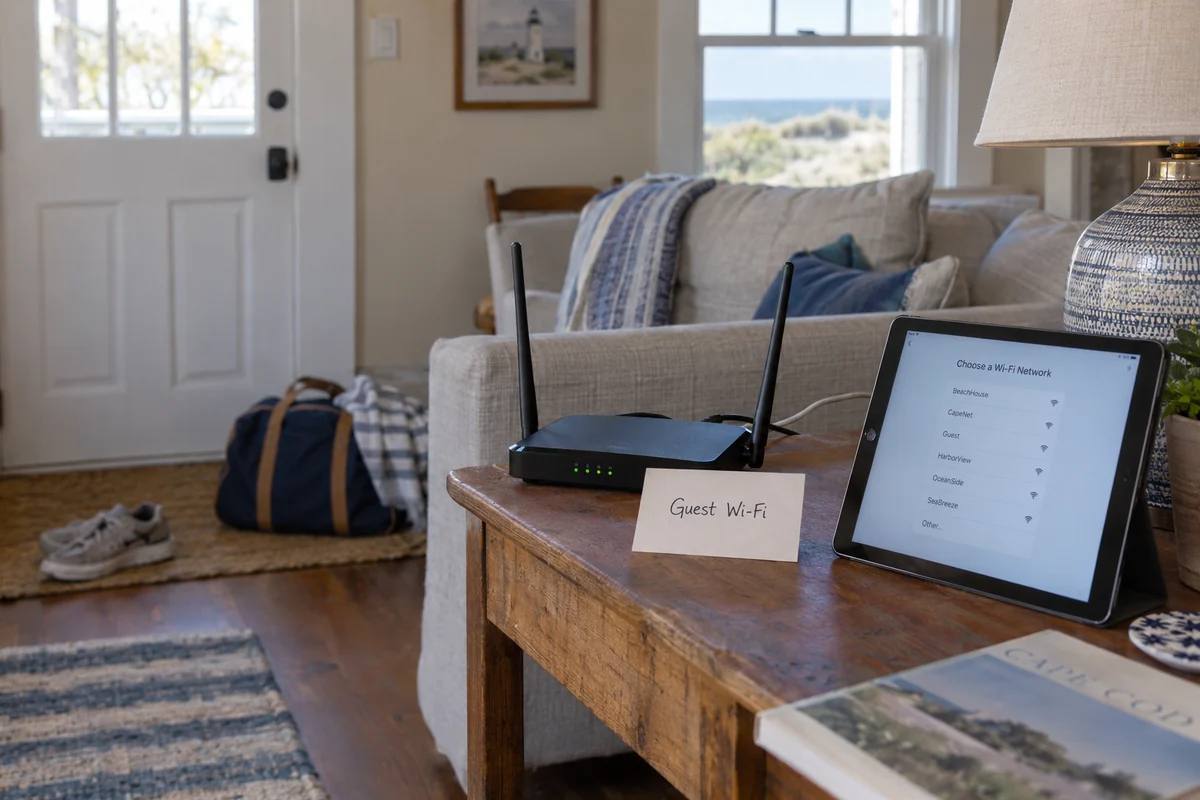 Guest Wi-Fi equipment in a Cape Cod rental home