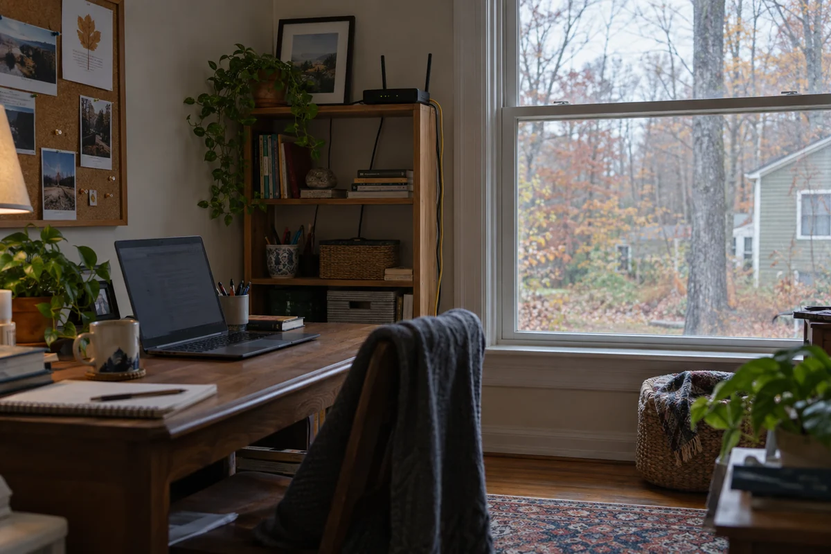 A stable private home network serves a quiet New Hampshire home office.