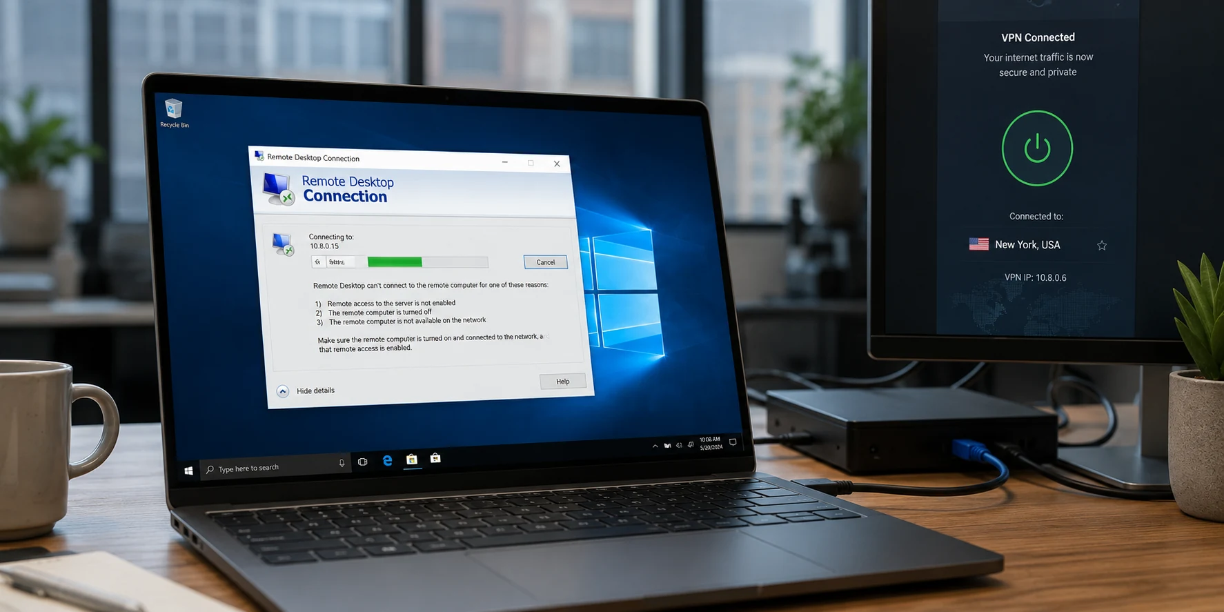 VPN Connected but Remote Desktop Still Fails? Test the Network First