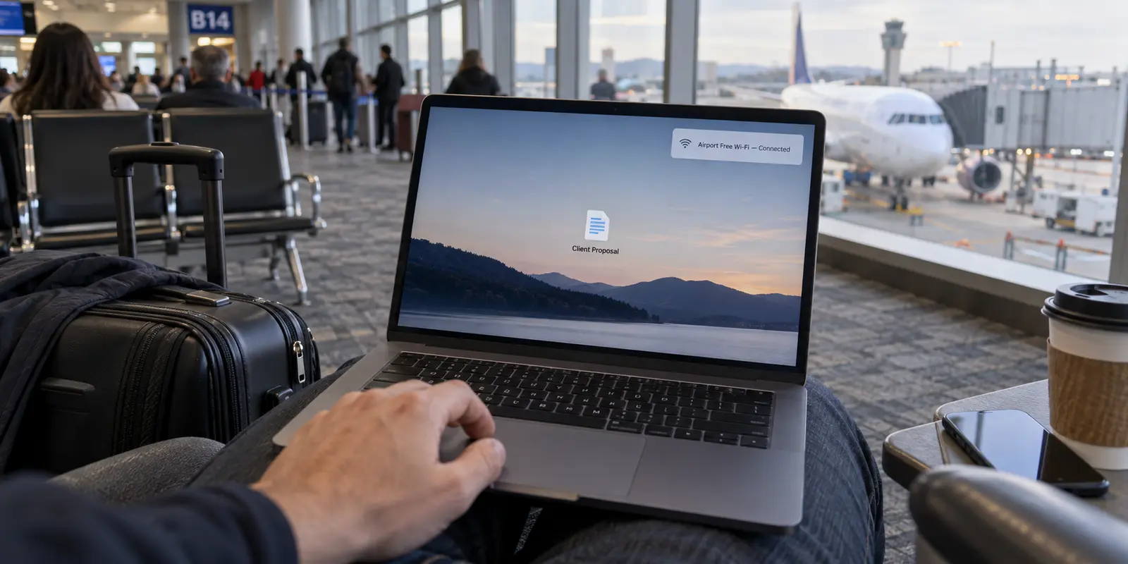 Opening Sensitive Files on Airport Wi-Fi: Protect the File Before the Network
