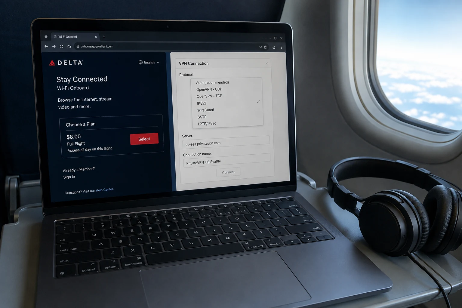 Best VPN Protocol for Slow In-Flight Wi-Fi: Start With WireGuard or QUIC, Not TCP