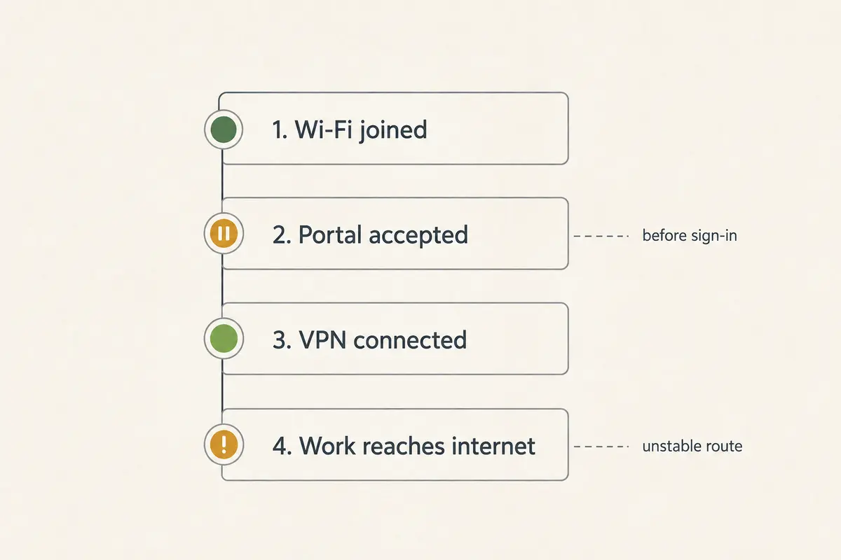 VPN Connected but Wi-Fi Says No Internet? Don’t Fix the Icon—Test the Traffic